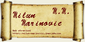 Milun Marinović vizit kartica